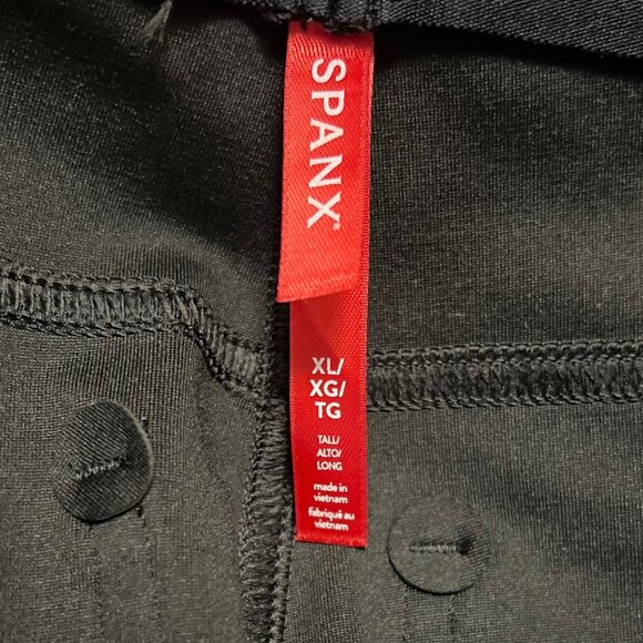SPANX Leather-Like Ankle Skinny Pant Luxe Black Size XL Tall - Picture 5 of 10